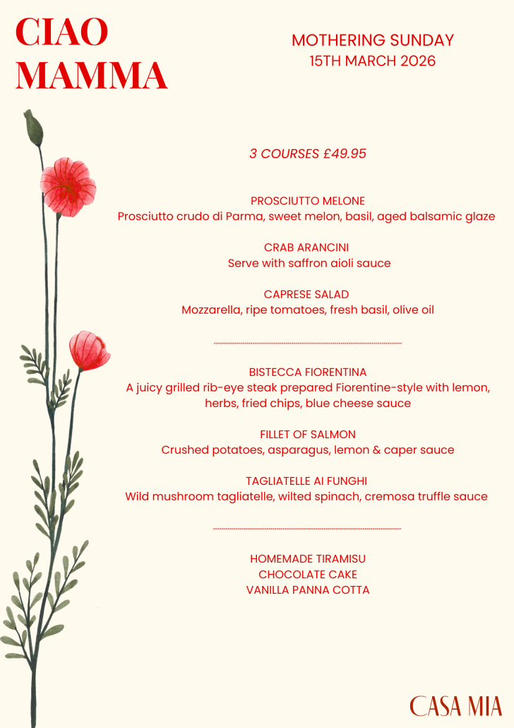 mothers day menu