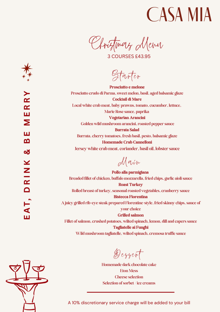 christmas menu party jersey casa mia christmas menu party jersey